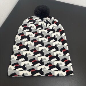 Vera Bradley Jacquard Pom Pom Beanie Scottie Dog pattern Women's Hat Winter OSFM